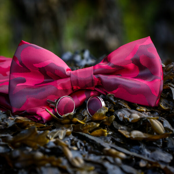 Marc Darcy - Wine Camouflage Bow Tie Set