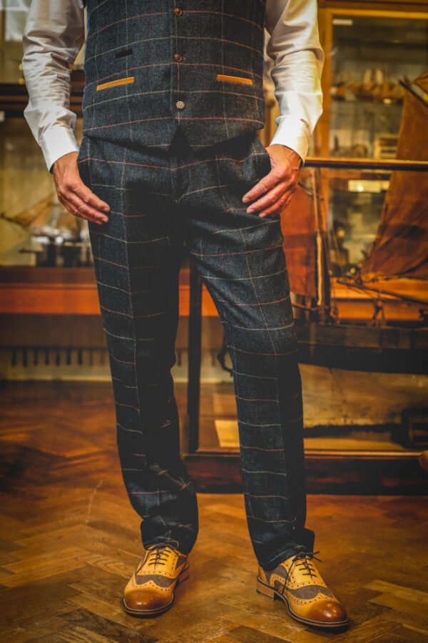 Marc Darcy - Eton Navy Tweed Trousers
