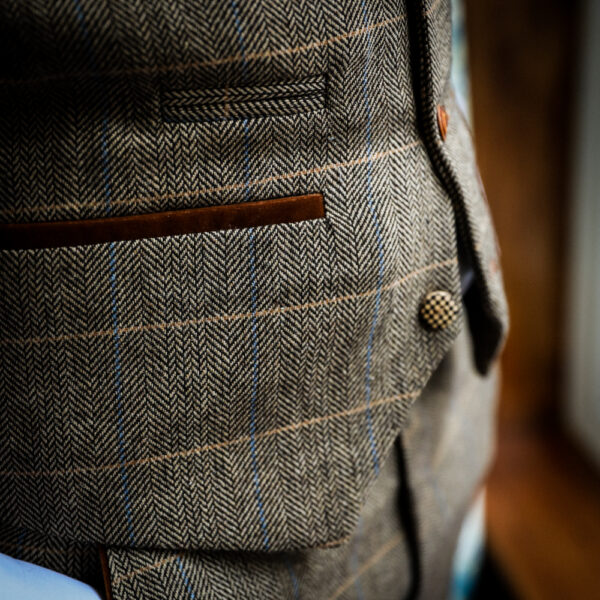 Marc Darcy - Ted Tan Tweed Waistcoat