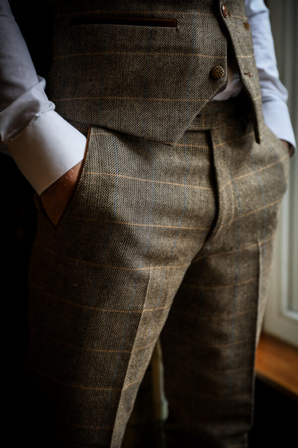 Marc Darcy - Ted Tan Tweed Trousers - Image 2