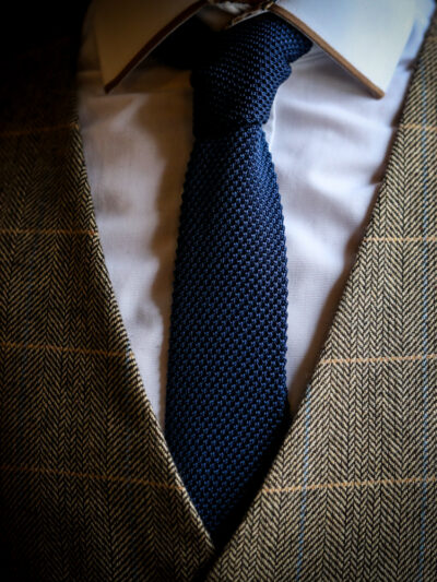 Marc Darcy - Knitted Square Ended Tie - Navy