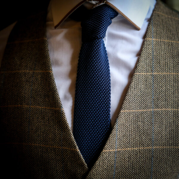 Marc Darcy - Knitted Square Ended Tie - Navy