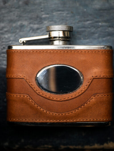 Spanish Leather Hip Flask - 4oz