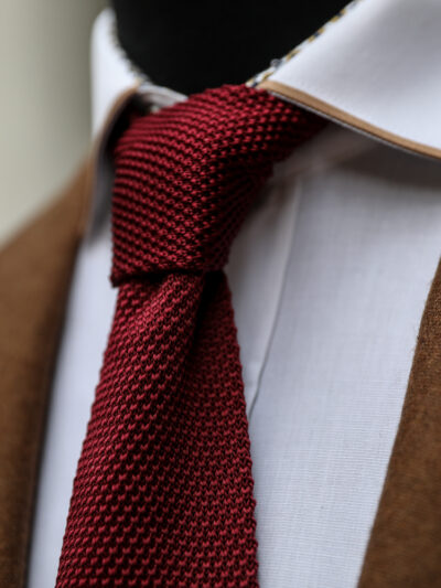 Marc Darcy - Square Ended Knitted Tie - Wine
