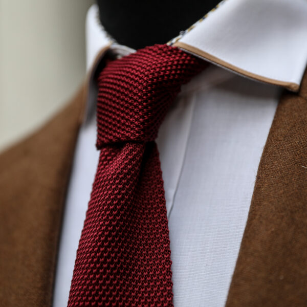 Marc Darcy - Square Ended Knitted Tie - Wine