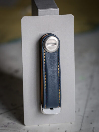Orbitkey - Leather Key Organiser - Navy/Tan