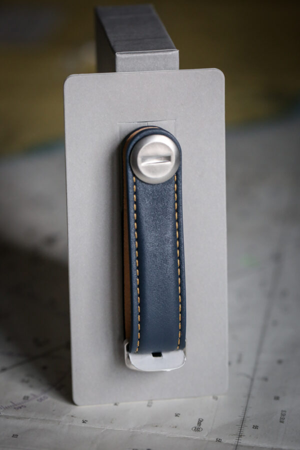 Orbitkey - Leather Key Organiser - Navy/Tan