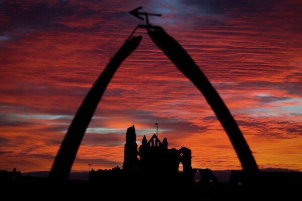 Sunrise through the Whitby whalebones