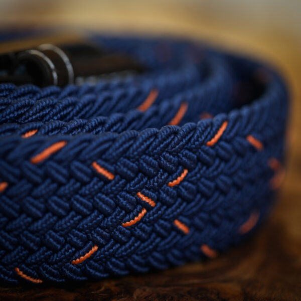 Swole Panda - Recycled Woven Belt - Navy Orange Dot