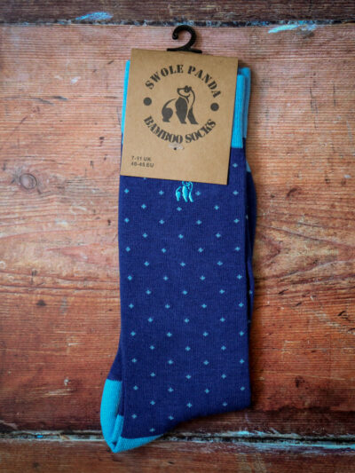 Swole Panda Bamboo Socks - Spotted Sky Blue