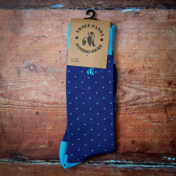 Swole Panda Bamboo Socks - Spotted Sky Blue
