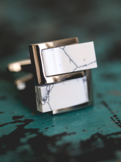 White Marble Cufflinks