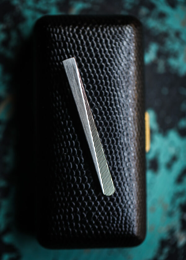 Brushed Engine-Turned Rhodium Tie Slide - Image 2
