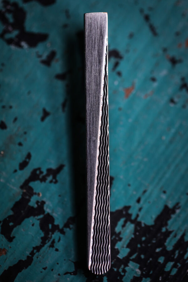 Brushed Engine-Turned Rhodium Tie Slide