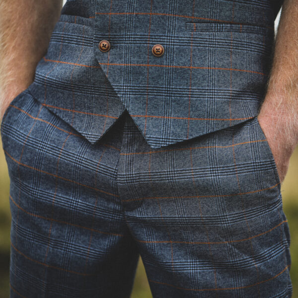 Marc Darcy - Jenson Sky Blue Check Waistcoat - Image 5