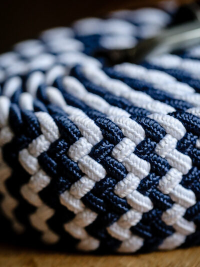 Swole Panda - Recycled Woven Belt - Navy/White Zigzag