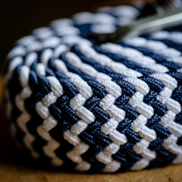 Swole Panda - Recycled Woven Belt - Navy/White Zigzag