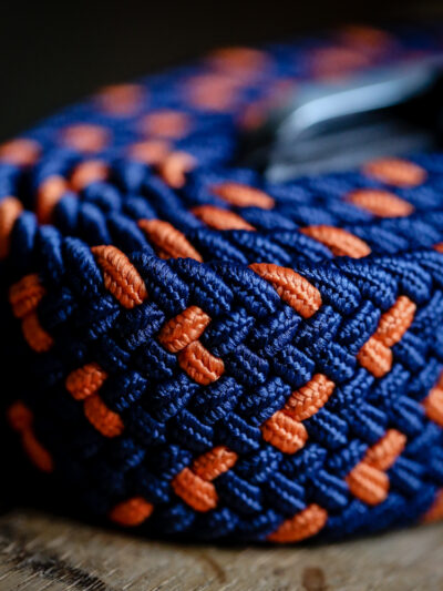 Swole Panda - Recycled Woven Belt - Navy Orange Spot