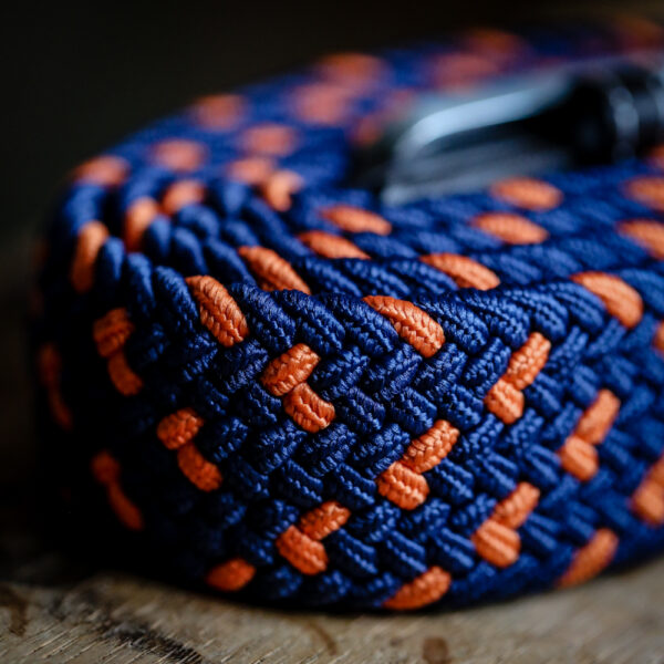 Swole Panda - Recycled Woven Belt - Navy Orange Spot