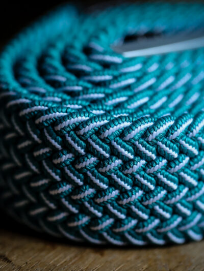 Swole Panda - Recycled Woven Belt - Aqua Fine Weave