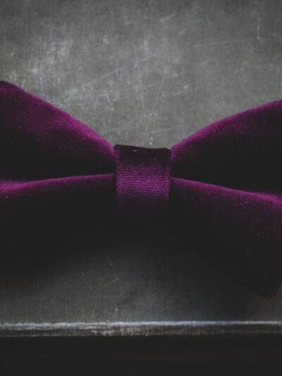 Velvet Bow Tie - Burgundy