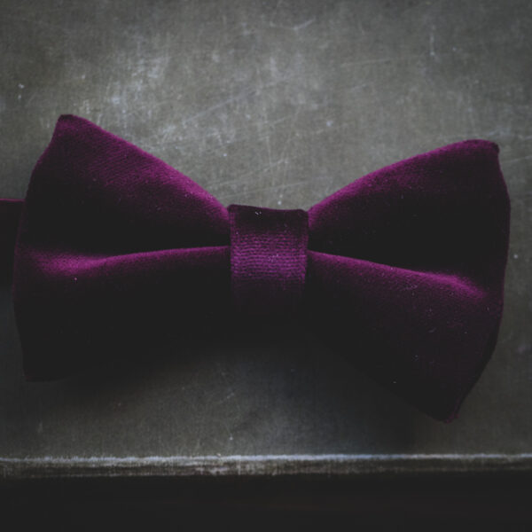 Velvet Bow Tie - Burgundy