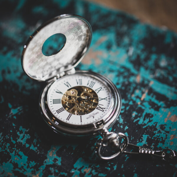 David Aster - Silver Patterned Half Hunter Mechanical Pocket Watch