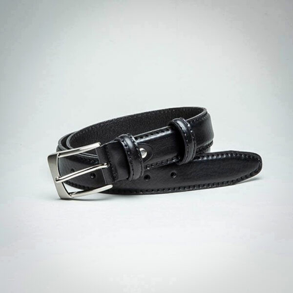 Ibex - Black Leather Belt with Stitching - Image 3