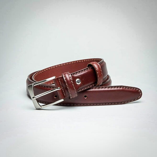 Ibex - Brown Leather Belt with Stitching - Image 3