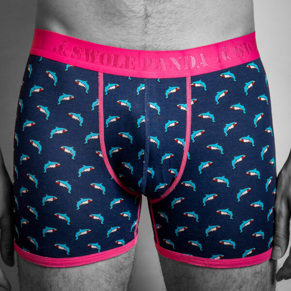 Swole Panda Bamboo Boxers - Sharks