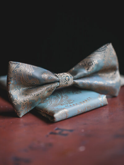 Marc Darcy - Tan Paisley Bow Tie Set
