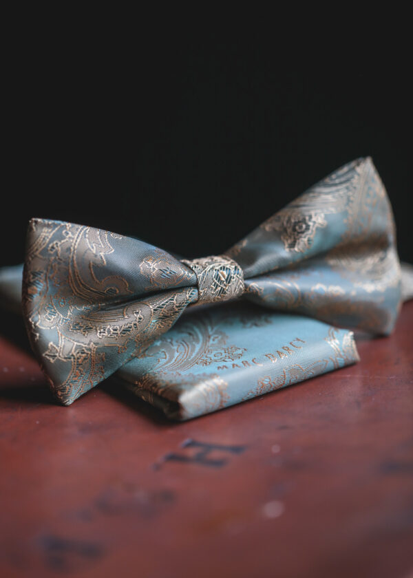 Marc Darcy - Tan Paisley Bow Tie Set