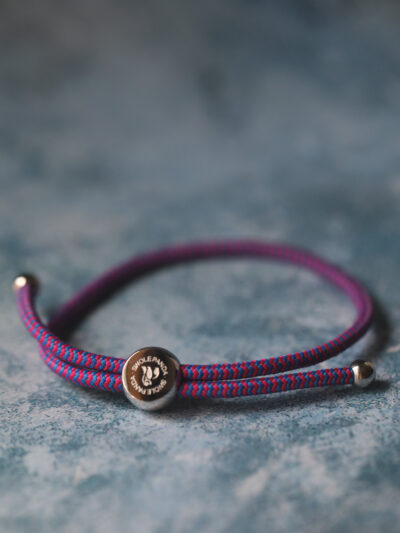 Swole Panda Recycled Rope Bracelet - Blue/Pink Zigzag