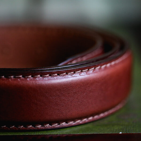 Ibex - Brown Leather Belt with Stitching - Image 2