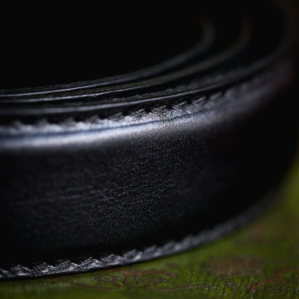Ibex - Black Leather Belt with Stitching - Image 2