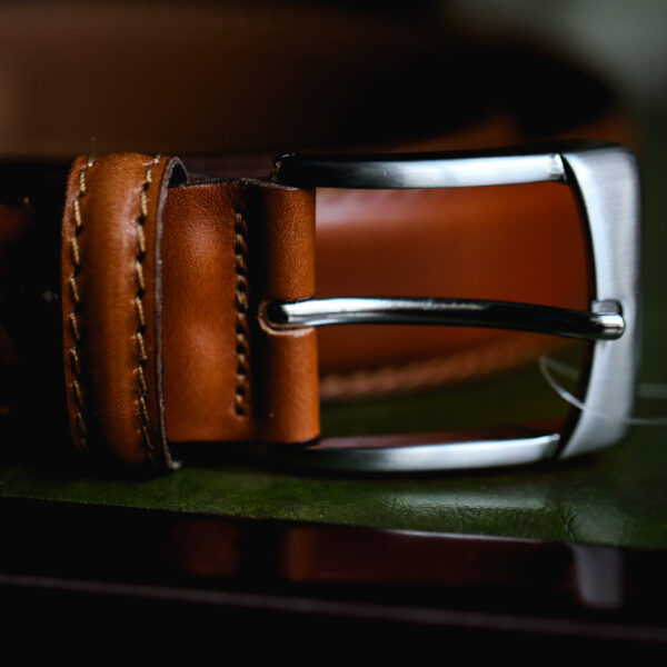 Ibex - Tan Leather Belt with Stitching