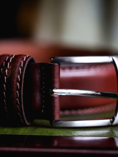 Ibex - Brown Leather Belt with Stitching