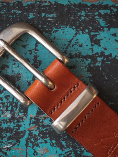 Carrion Handmade Yorkshire Belt -  Jay Tan Leather/Rounded Nickel Buckle