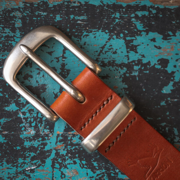 Carrion Handmade Yorkshire Belt -  Jay Tan Leather/Rounded Nickel Buckle