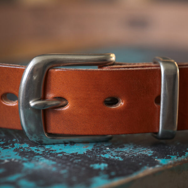 Carrion Handmade Yorkshire Belt -  Jay Tan Leather/Rounded Nickel Buckle - Image 2
