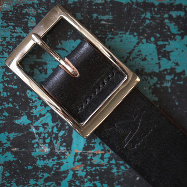 Black Leather belt handmade in Yorkshire