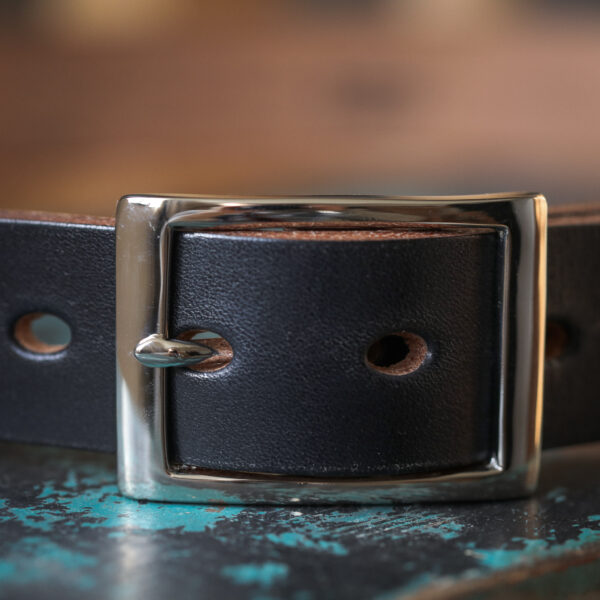 Black Leather belt handmade in Yorkshire