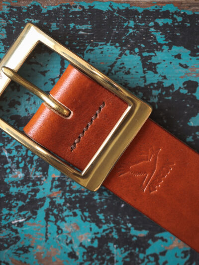 Carrion Handmade Yorkshire Belt -  Raven Tan Leather / Brass Buckle