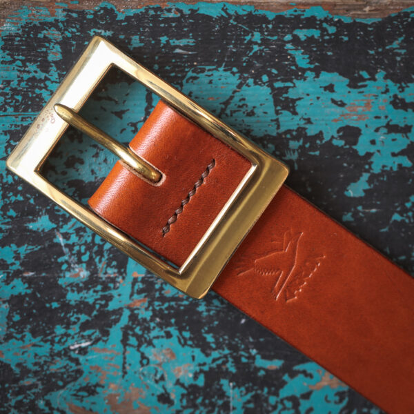 Carrion Handmade Yorkshire Belt -  Raven Tan Leather / Brass Buckle