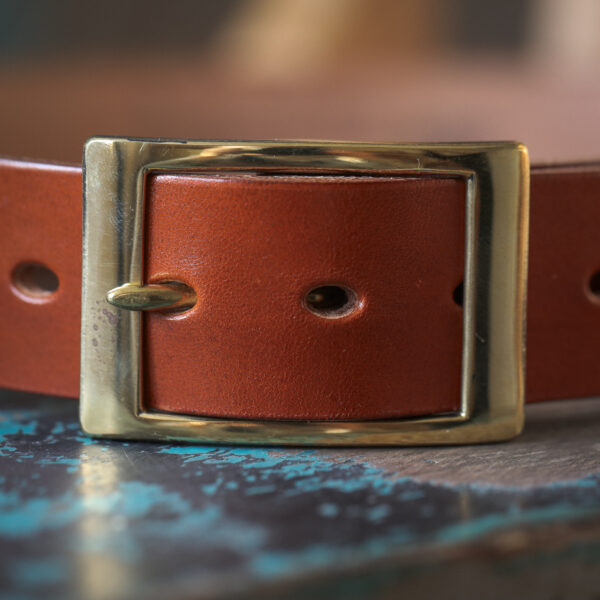 Carrion Handmade Yorkshire Belt -  Raven Tan Leather / Brass Buckle - Image 2