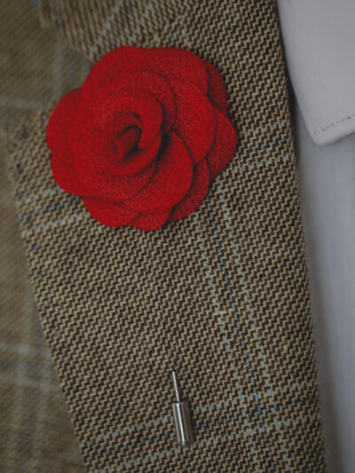 Flower Lapel Pin - Red