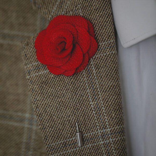 Flower Lapel Pin - Red