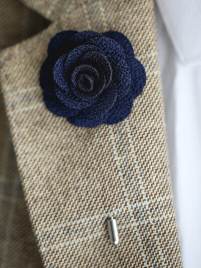 Flower Lapel Pin - Navy