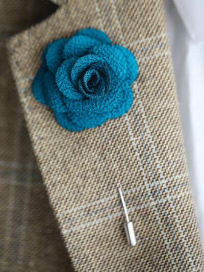 Flower Lapel Pin - Teal