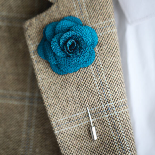 Flower Lapel Pin - Teal